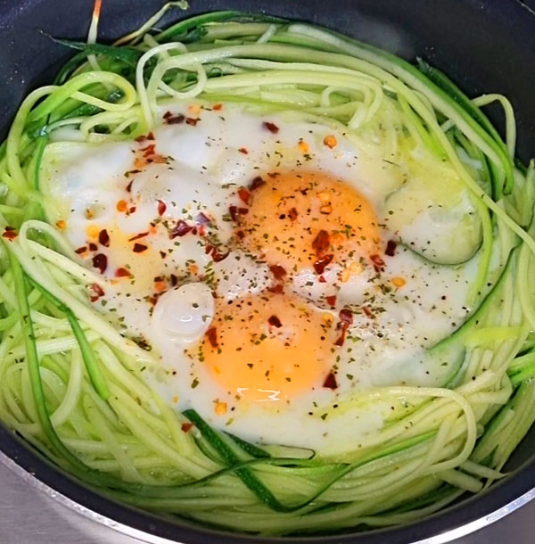 Spiralized Zucchini Nest Eggs
